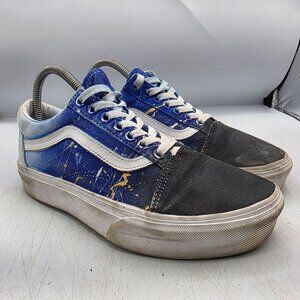Vans Off The Wall Womens Size 8 Blue Black Sneaker Shoes Walking Casual Comfort